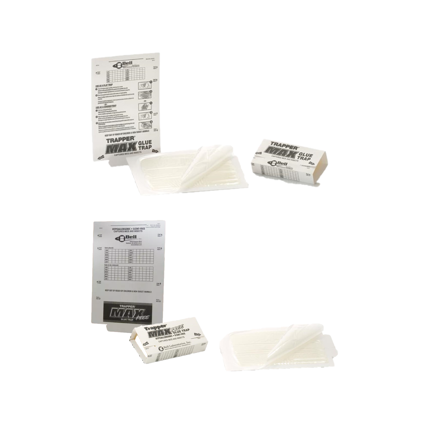 Trapper Max and Trapper Max Free Glue Traps for Mice and Insects