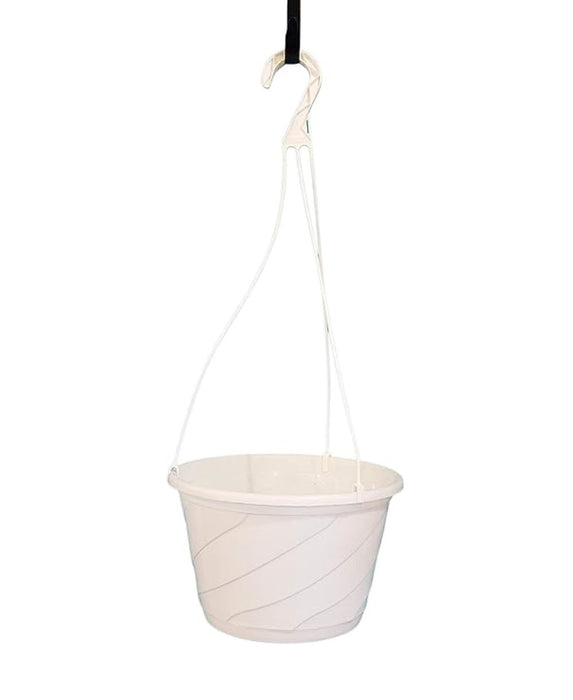 10” Round Contempo Swirl Saucerless Hanging Baskets with Hangers