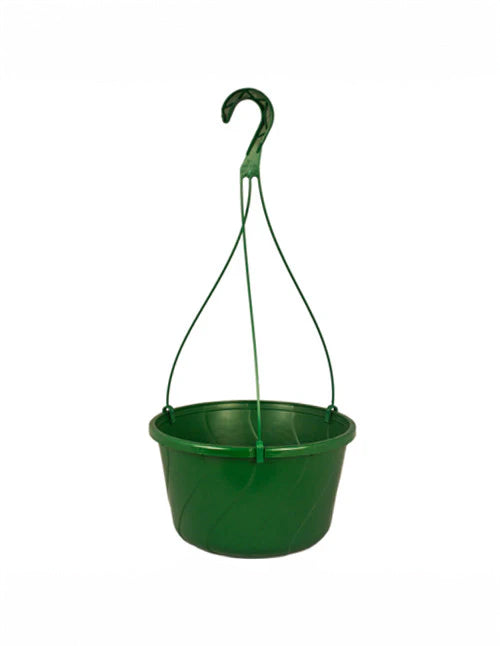 10 inch plastic hanging planter Landmark Plastics Five Green 10” Contempo Swirl Saucerless Hanging Baskets with Hangers