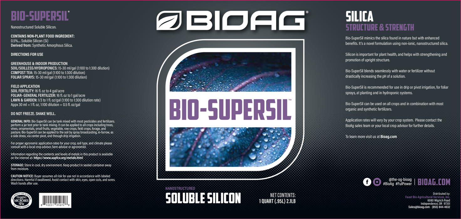 Bio-SuperSil - Soluble Beneficial Silicon - OMRI Listed