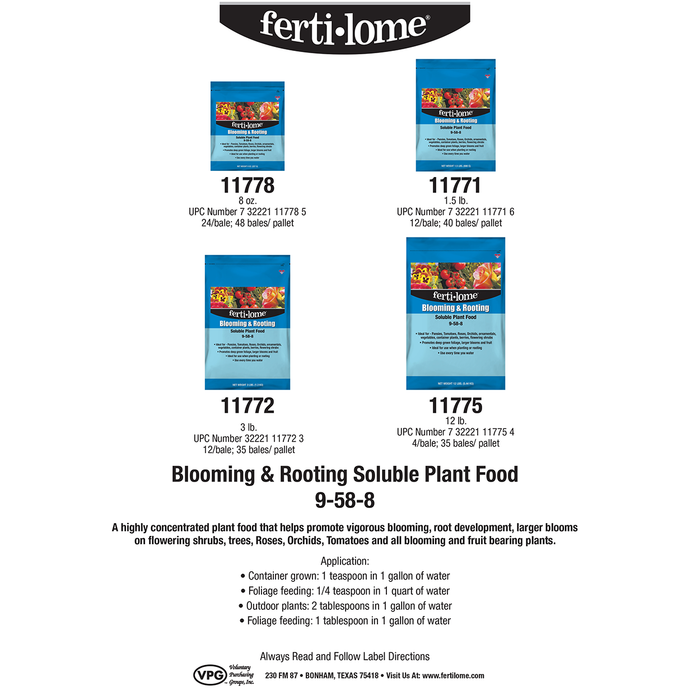 Ferti-lome Blooming & Rooting Plant Food 9-58-8