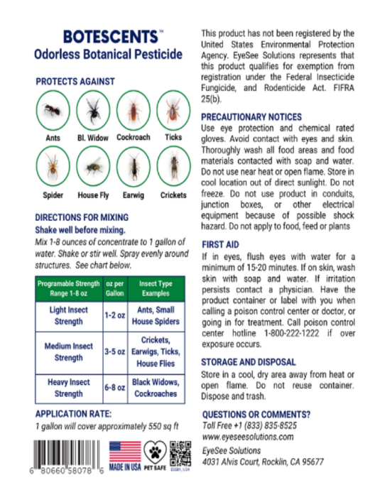 Botescents Odorless Botanical Pesticide