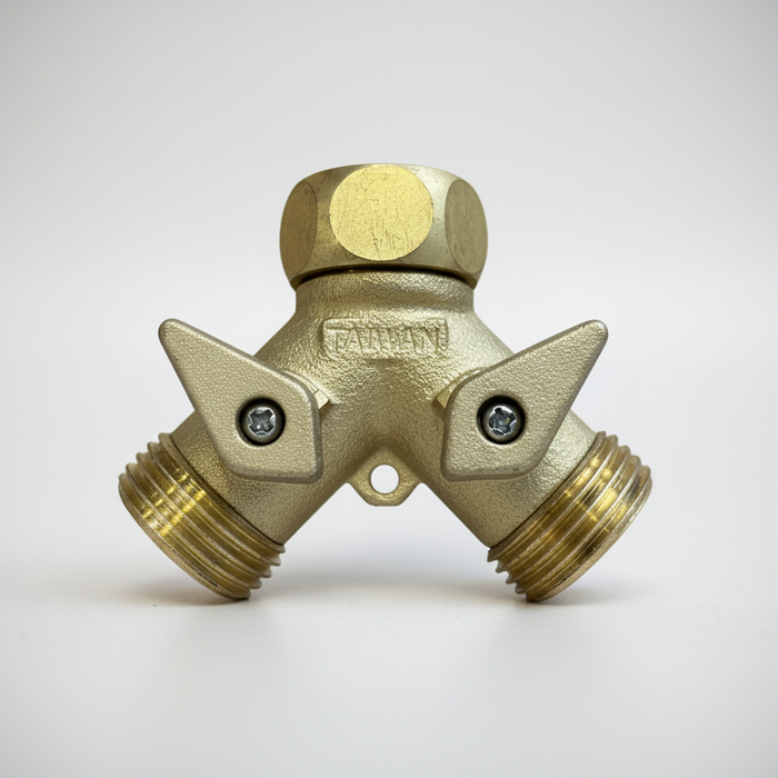Dramm Brass Twin Shut-Off Valve