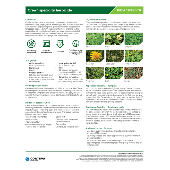 Crew Specialty Pre-Emergent Herbicide