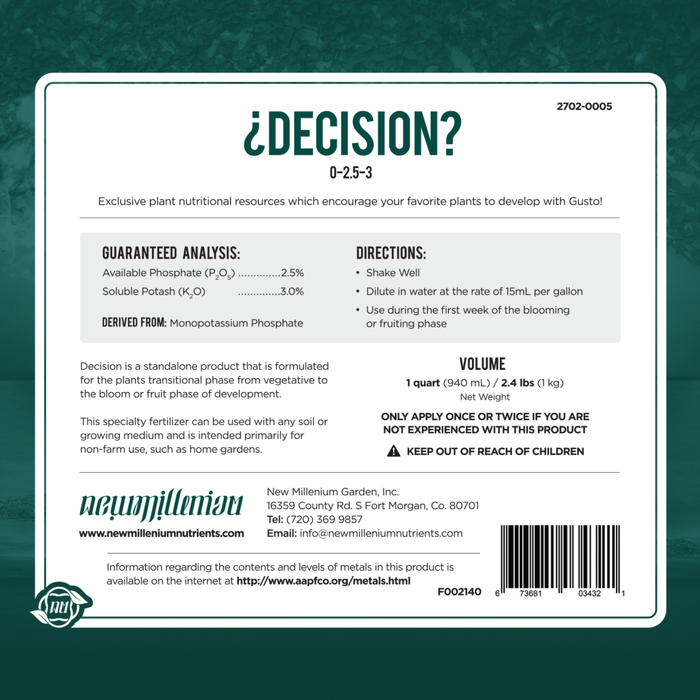 ¿Decision? Fertilizer