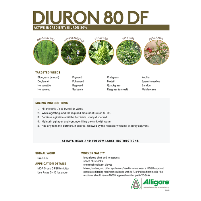 80df herbicide Diuron 80 DF Herbicide - Pre- and Post-Emergent Control of Broadleaf Weeds & Grasses