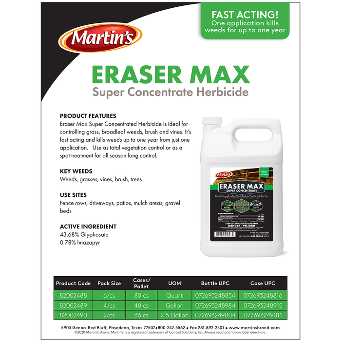 eraser a/p herbicide Martin's Eraser Max Super Concentrated Herbicide — HomeandGardenSupply.com