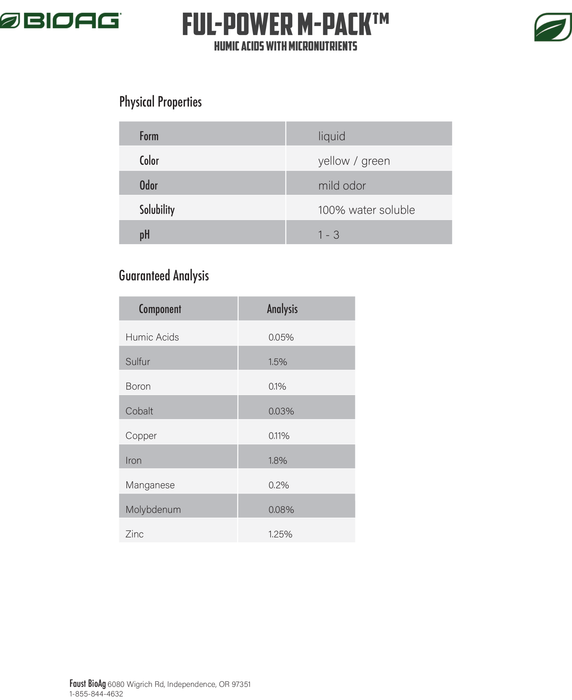 Ful-Power M-Pack Humic Acids & Micronutrients - OMRI Listed