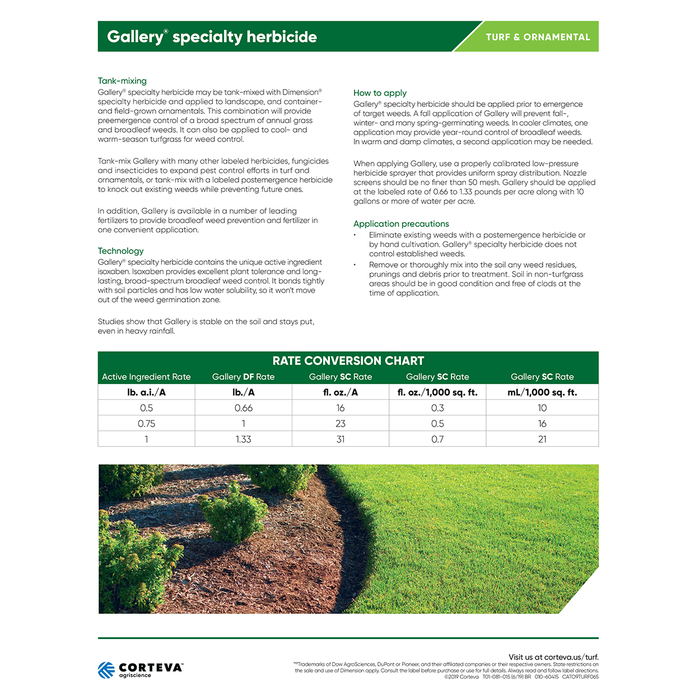 gallery sc herbicide label Gallery SC Specialty Herbicide For Broadleaf Weeds — HomeandGardenSupply.com