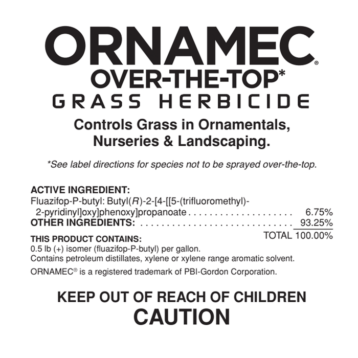 ornamec over the top herbicide PBI-Gordon