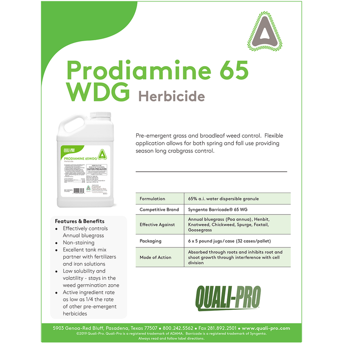Quali-Pro Prodiamine 65 WDG Pre-Emergent Herbicide