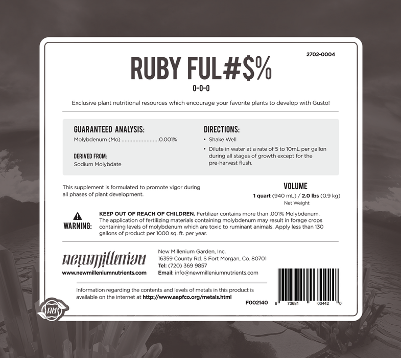 Ruby FUL#$% Molybdenum Fertilizer