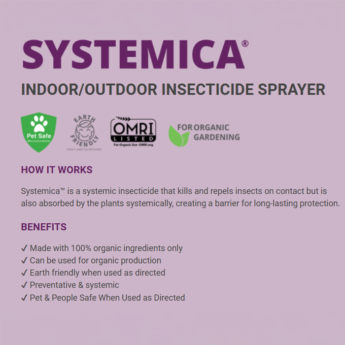 systemic insecticide for indoor plants Systemica RTU Natural Insecticide with Sprayer - OMRI Listed