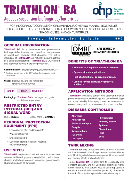 Triathlon BA Biofungicide/Bactericide