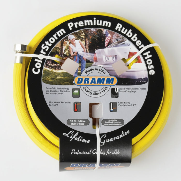 Colorstorm Premium Yellow Hose 5/8" - 75ft Coils Easily Made in The USA