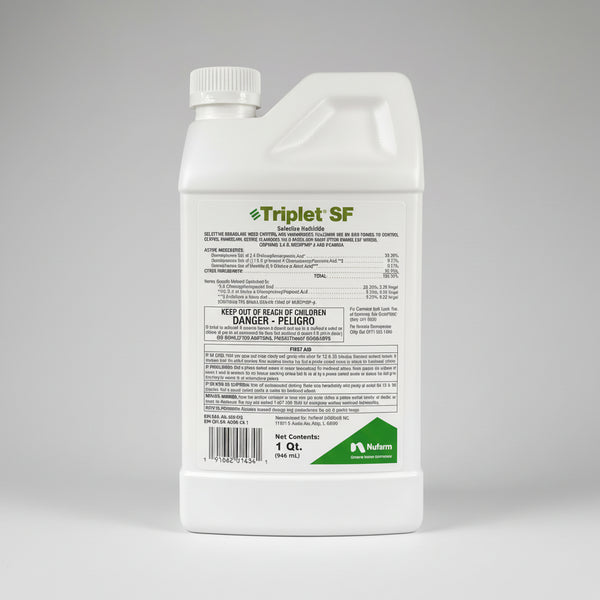 three way herbicide label Nufarm Triplet SF Selective Herbicide 32 oz